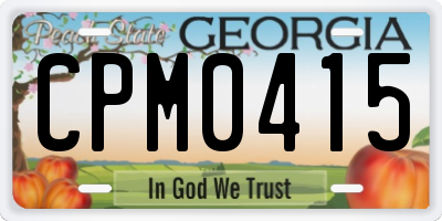 GA license plate CPM0415