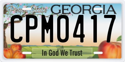 GA license plate CPM0417