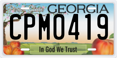 GA license plate CPM0419