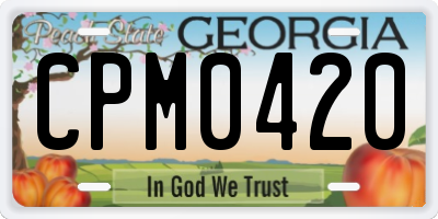 GA license plate CPM0420