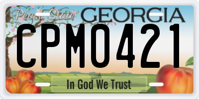 GA license plate CPM0421