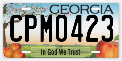 GA license plate CPM0423