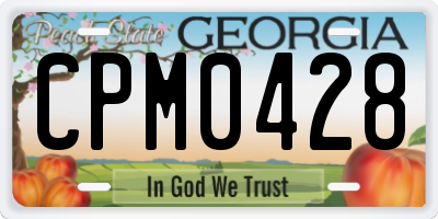 GA license plate CPM0428