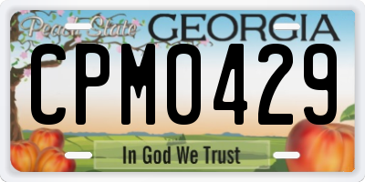 GA license plate CPM0429