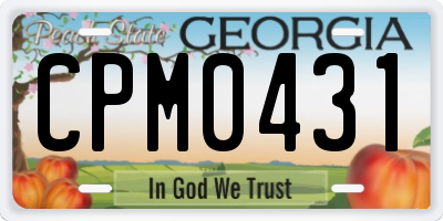 GA license plate CPM0431