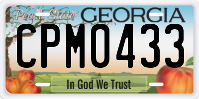 GA license plate CPM0433