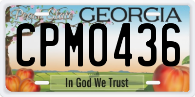 GA license plate CPM0436