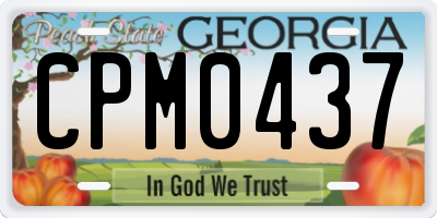 GA license plate CPM0437
