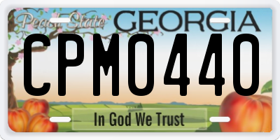 GA license plate CPM0440