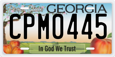 GA license plate CPM0445