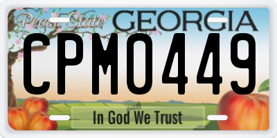 GA license plate CPM0449