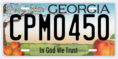 GA license plate CPM0450