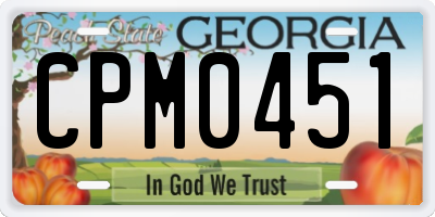 GA license plate CPM0451