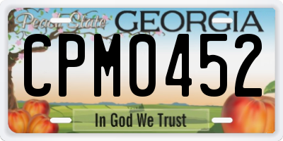 GA license plate CPM0452
