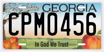 GA license plate CPM0456