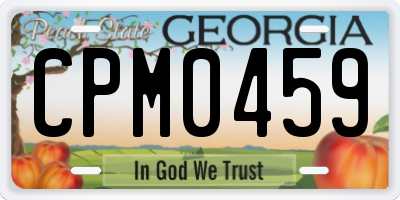 GA license plate CPM0459