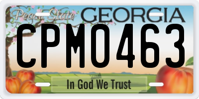 GA license plate CPM0463