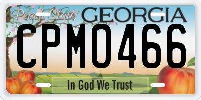 GA license plate CPM0466