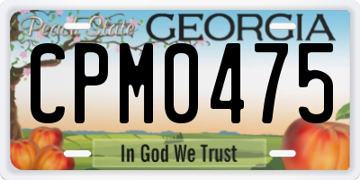 GA license plate CPM0475