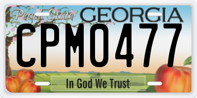 GA license plate CPM0477