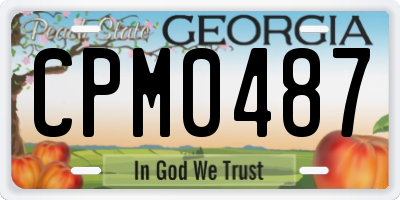 GA license plate CPM0487
