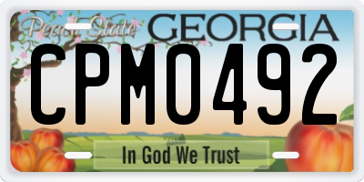 GA license plate CPM0492
