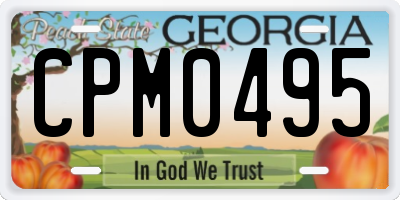 GA license plate CPM0495