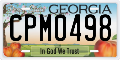 GA license plate CPM0498