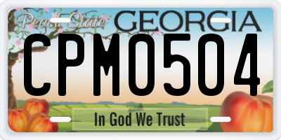 GA license plate CPM0504