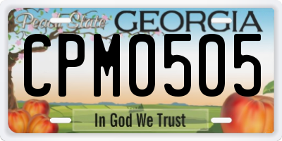 GA license plate CPM0505