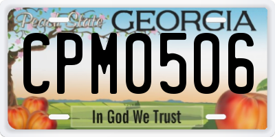 GA license plate CPM0506