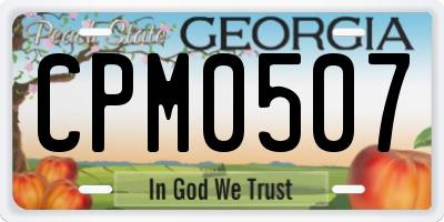 GA license plate CPM0507