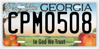 GA license plate CPM0508