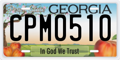 GA license plate CPM0510