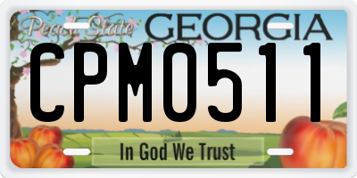 GA license plate CPM0511