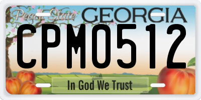 GA license plate CPM0512