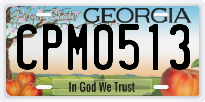 GA license plate CPM0513