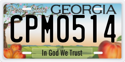 GA license plate CPM0514