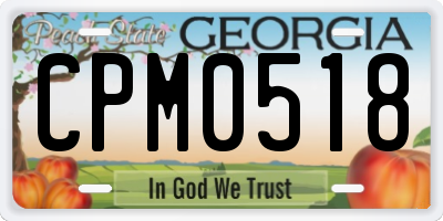 GA license plate CPM0518