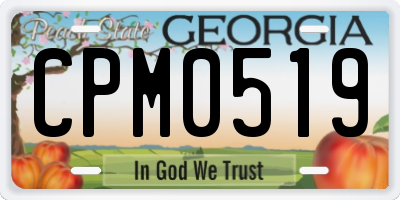 GA license plate CPM0519