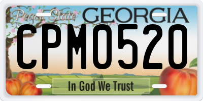 GA license plate CPM0520