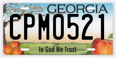 GA license plate CPM0521