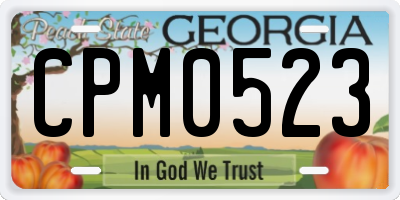 GA license plate CPM0523