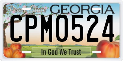 GA license plate CPM0524