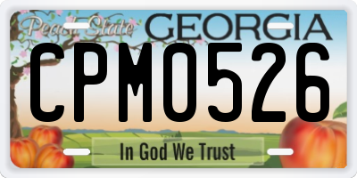GA license plate CPM0526