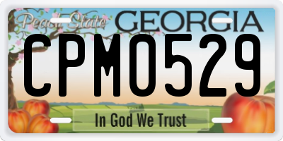 GA license plate CPM0529