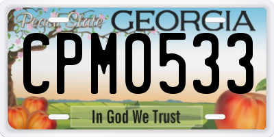 GA license plate CPM0533