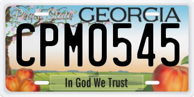 GA license plate CPM0545
