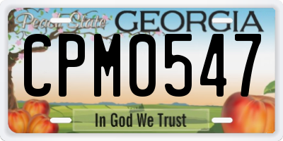 GA license plate CPM0547