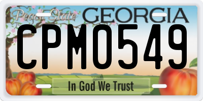 GA license plate CPM0549